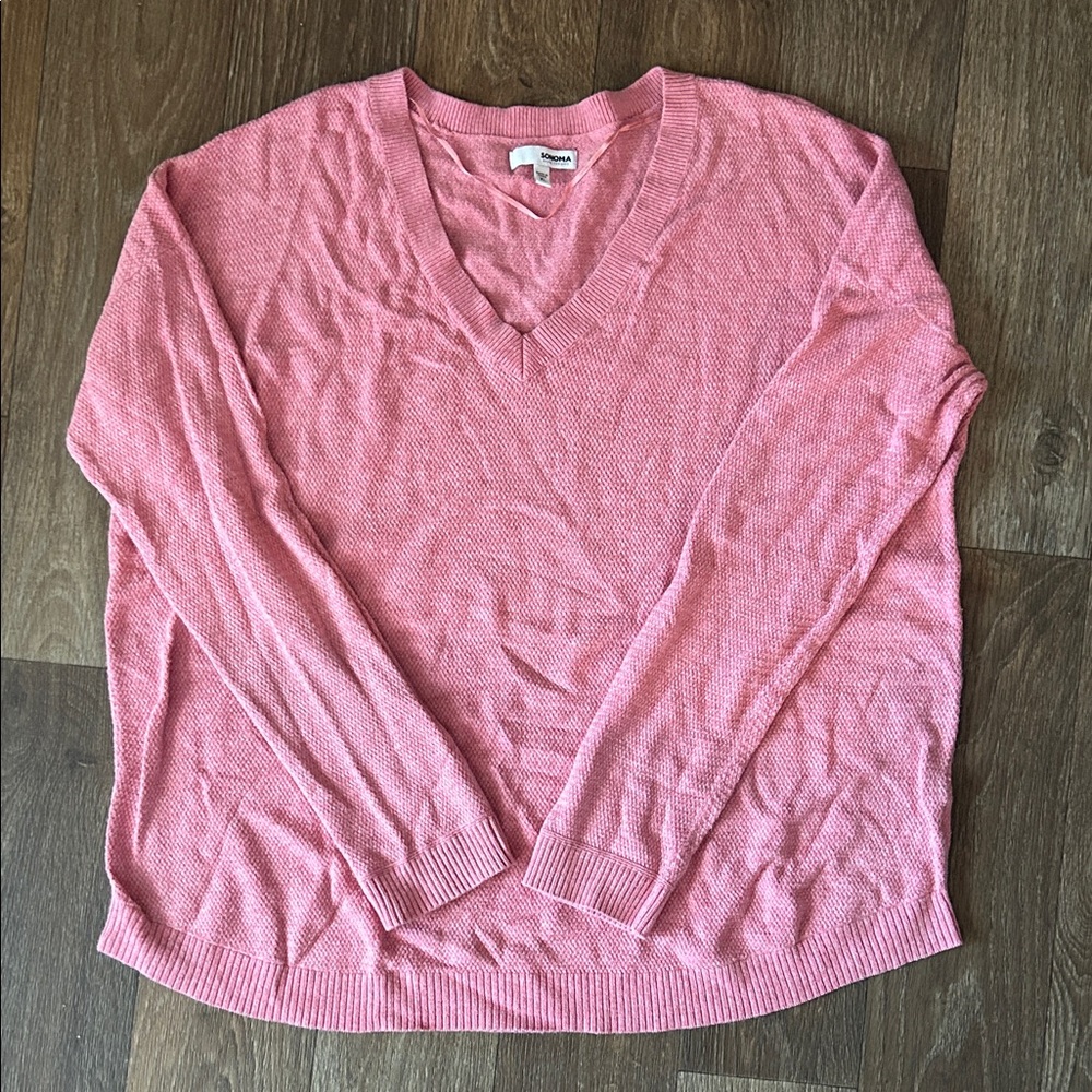 Charming Pink V-Neck Sweater for Women